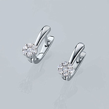 Серьги из серебра c бриллиантами