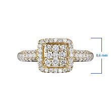 Классическое кольцо из желтого золота c бриллиантами