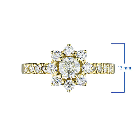 Кольцо из желтого золота с бриллиантами