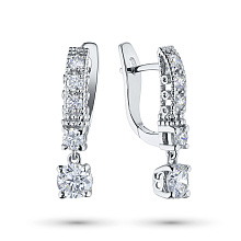 Серьги из белого золота c бриллиантами