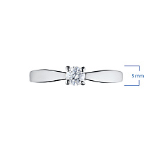 Кольцо из серебра с бриллиантом