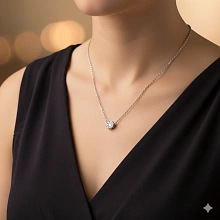 Колье из серебра c бриллиантами