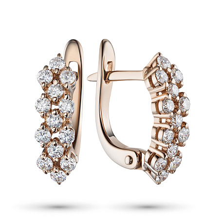 Серьги из красного золота с бриллиантами