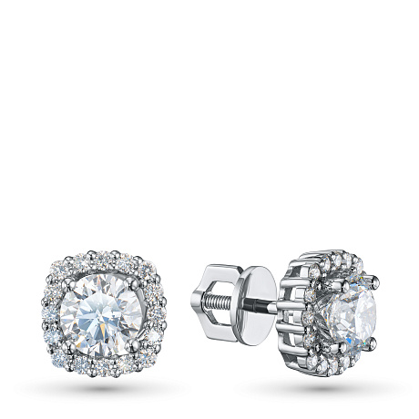 Пусеты из белого золота