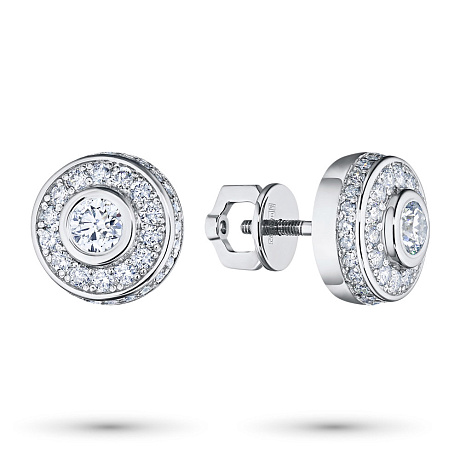 Пусеты из белого золота