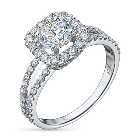 Классическое кольцо из белого золота