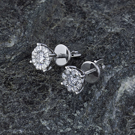 Пусеты из белого золота