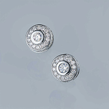 Пусеты из белого золота c бриллиантами