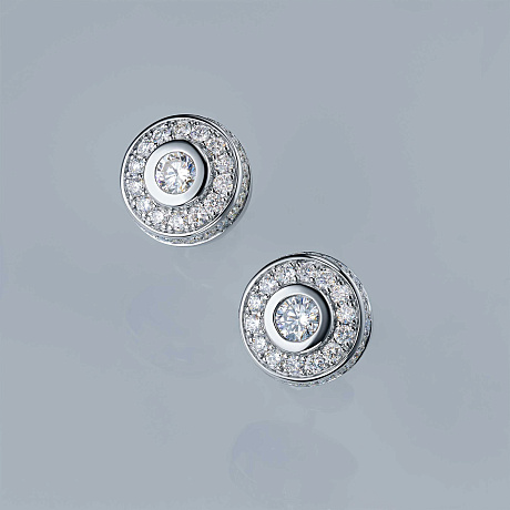 Пусеты из белого золота