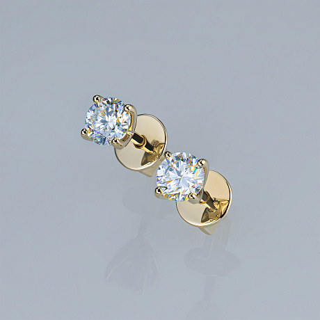 Пусеты из желтого золота