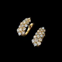 Серьги из желтого золота c бриллиантами