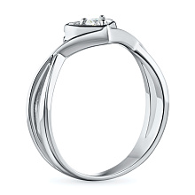 Классическое кольцо из белого золота с бриллиантом