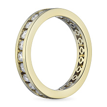 Классическое кольцо из желтого золота с бриллиантами