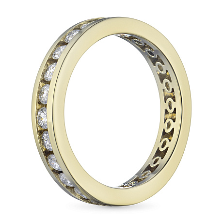 Классическое кольцо из желтого золота с бриллиантами