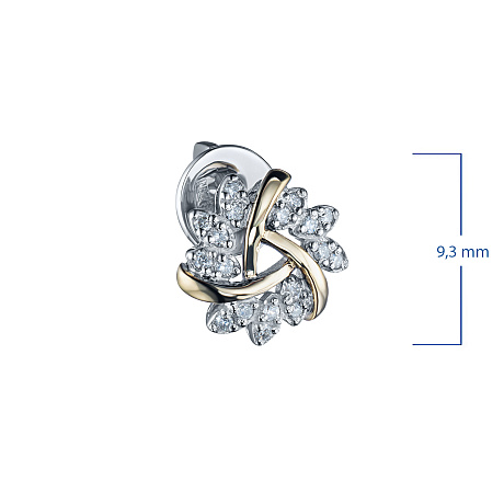 Пусеты из комбинированного золота