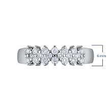 Кольцо из серебра c бриллиантами