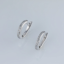 Серьги из серебра c бриллиантами