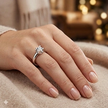 Кольцо из белого золота с бриллиантом