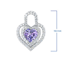 Подвеска из комбинированного золота с бриллиантами и танзанитом