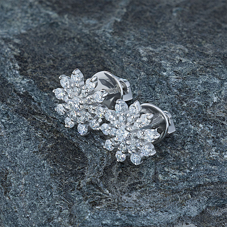 Пусеты из белого золота