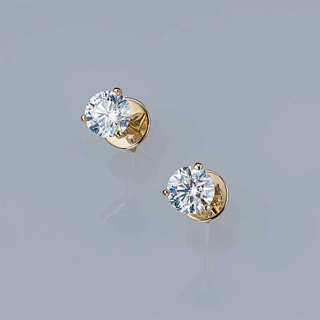 Пусеты из желтого золота