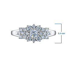 Классическое кольцо из белого золота c бриллиантами выращенными