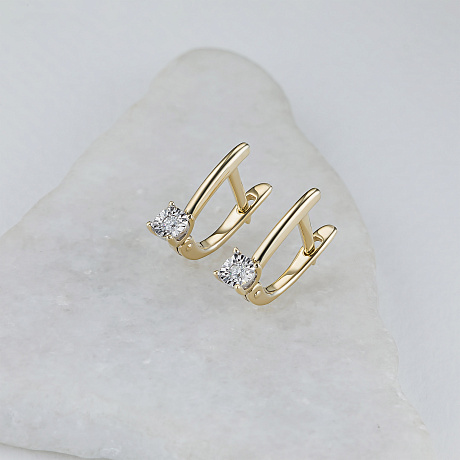 Серьги из комбинированного золота с бриллиантами