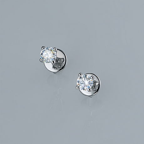 Пусеты из белого золота