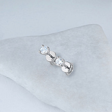 Пусеты из комбинированного золота с бриллиантами