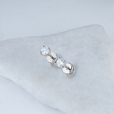 Пусеты из комбинированного золота с бриллиантами