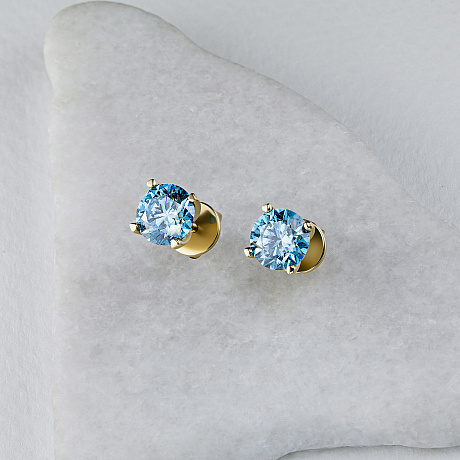 Пусеты из желтого золота