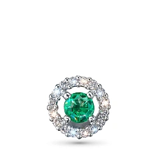 Подвеска из серебра с и изумрудом и бриллиантами