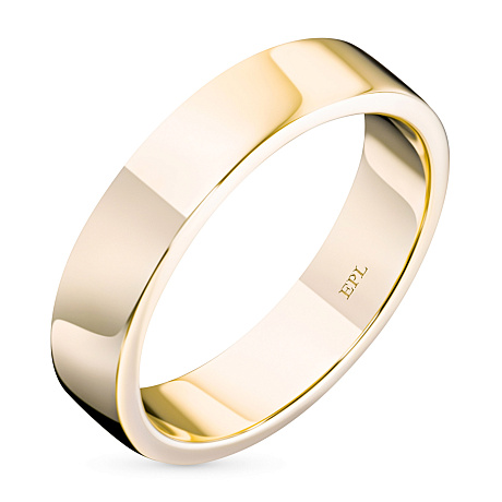 Гладкое кольцо из желтого золота