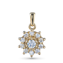 Классическая подвеска из желтого золота c бриллиантами