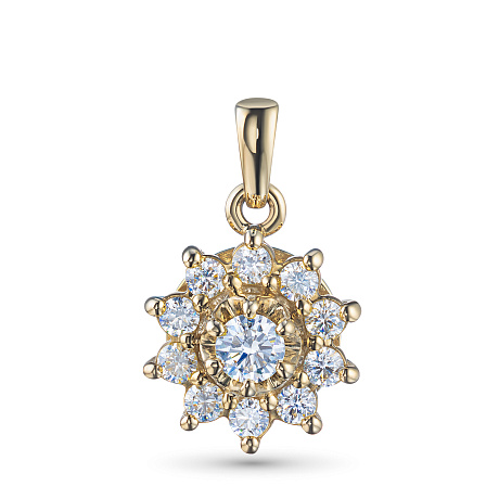 Классическая подвеска из желтого золота