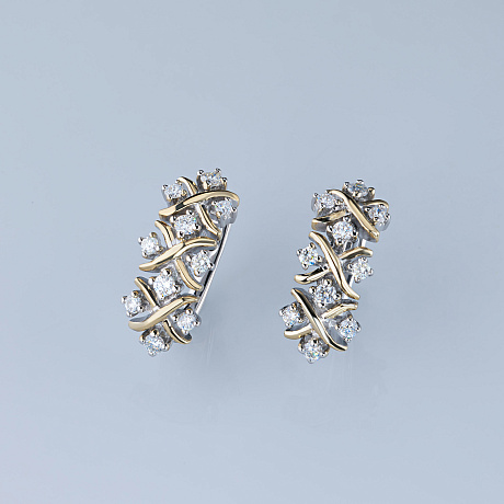 Серьги из комбинированного золота