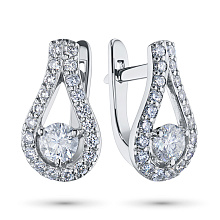 Серьги из белого золота c бриллиантами