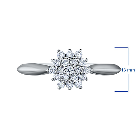 Кольцо из белого золота с бриллиантами