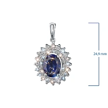 Подвеска из комбинированного золота с и сапфиром и бриллиантами