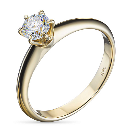 Помолвочное кольцо из желтого золота