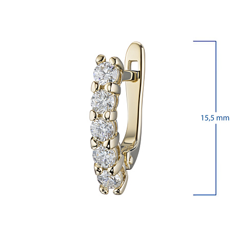 Серьги из желтого золота с бриллиантами