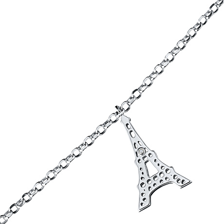 Браслет из серебра с бриллиантом