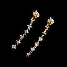 Пусеты из желтого золота c бриллиантами