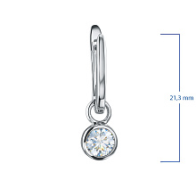 Серьги из белого золота с бриллиантом