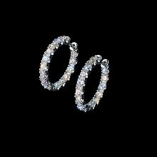 Серьги из белого золота c бриллиантами выращенными