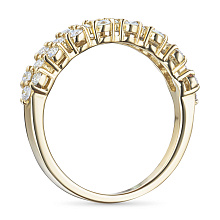 Классическое кольцо из желтого золота c бриллиантами выращенными