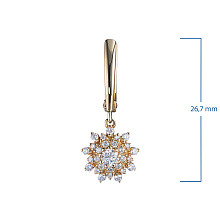 Серьги из желтого золота с бриллиантами