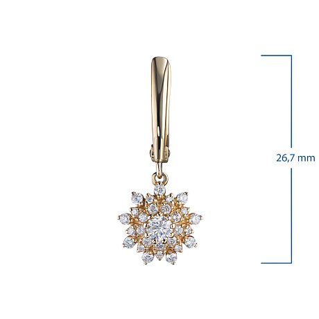 Серьги из желтого золота с бриллиантами