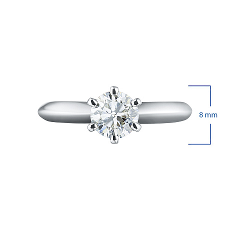 Помолвочное кольцо из белого золота с бриллиантом