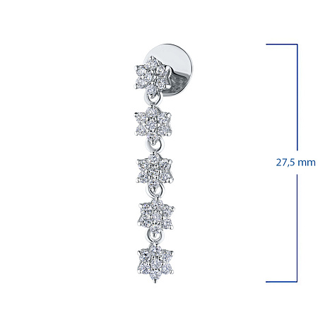 Пусеты из белого золота